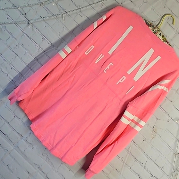 2013 Victoria's Secret PINK Oversized Logo Spellout Long Sleeve Tee Womens Sz M - Picture 5 of 16